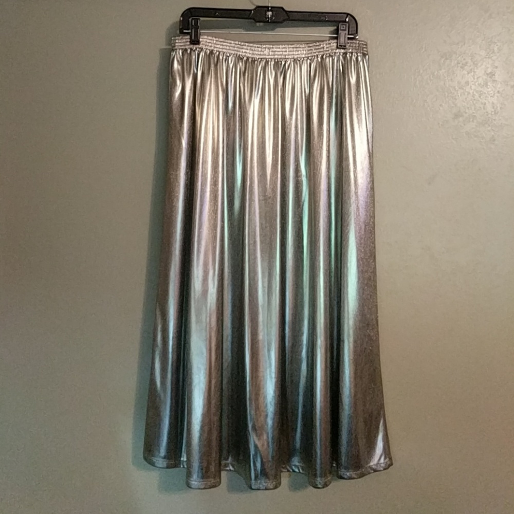 Silver metallic skirt
